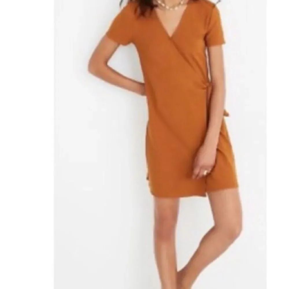 Madewell texture and thread, side tie, faux wrap, mini dress S